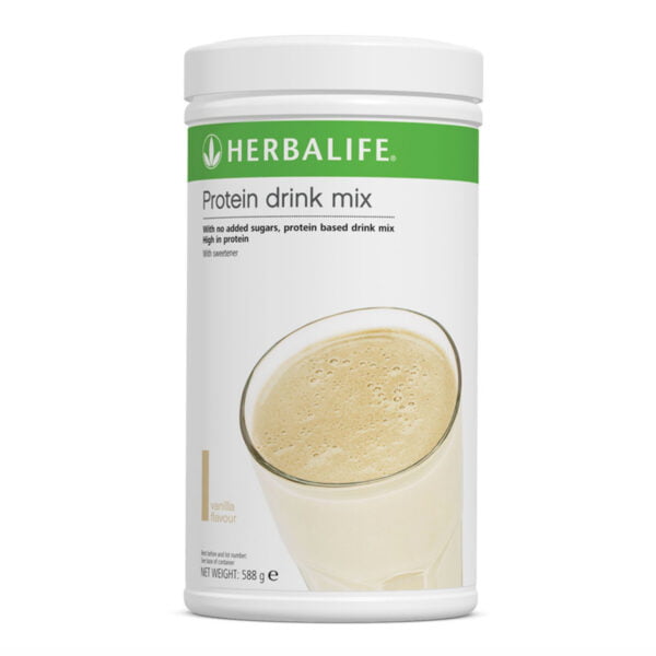 Herbalife protein drink mix.